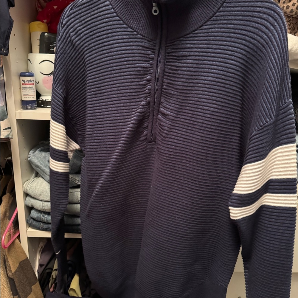 Navy Blue Oversized Pullover